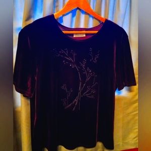 Kathy lee collection short sleeved velvet tee